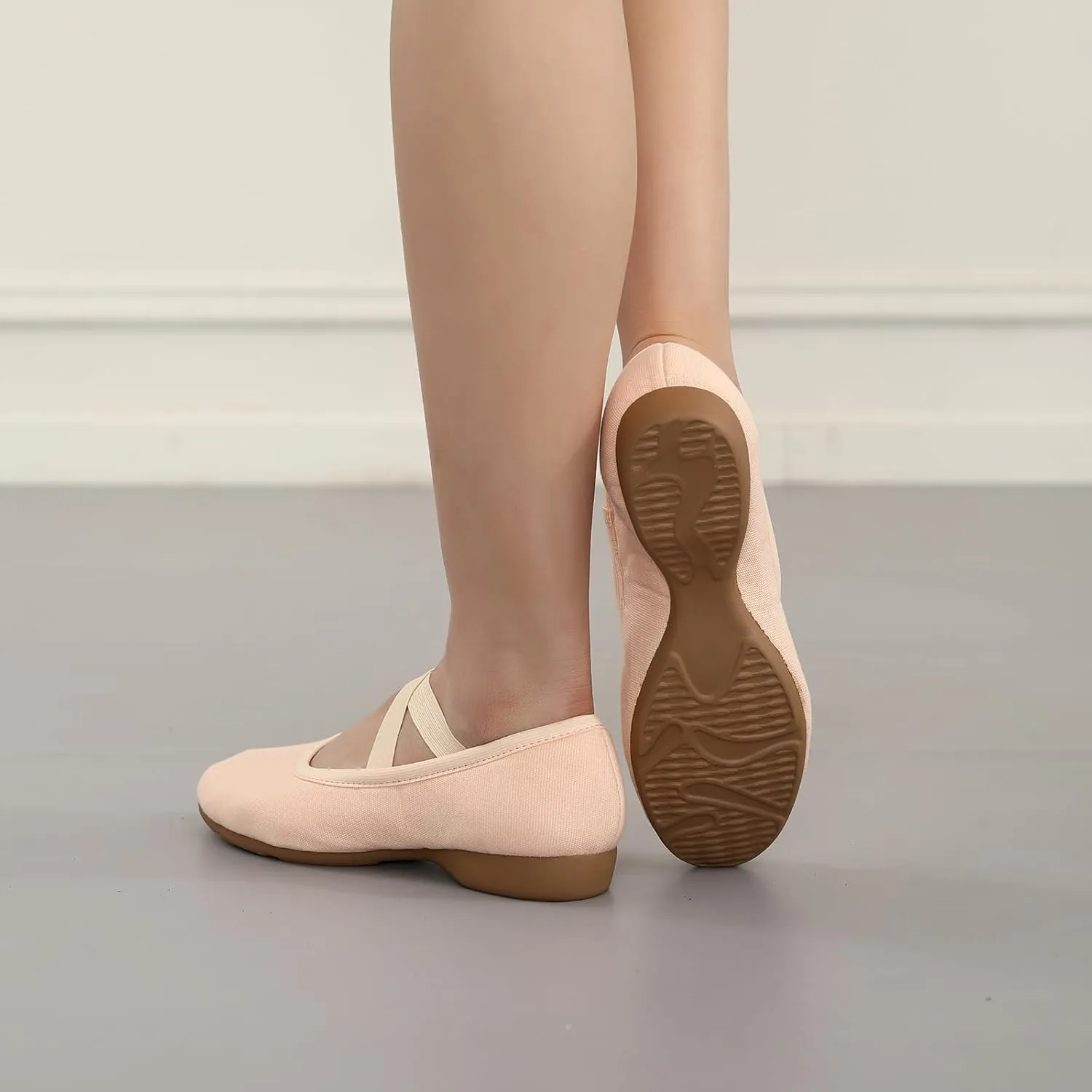Women Flat Dance Practice Shoes Canvas Ballroom Social Dance Shoes for Beginner