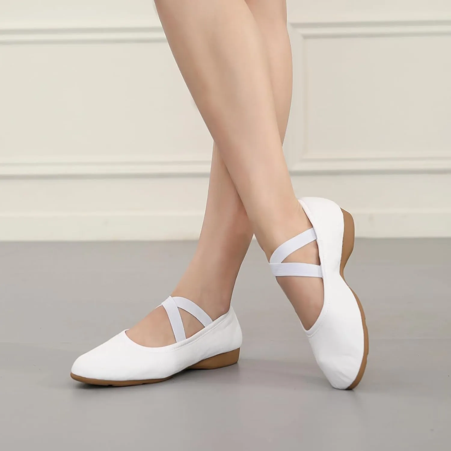 Women Flat Dance Practice Shoes Canvas Ballroom Social Dance Shoes for Beginner