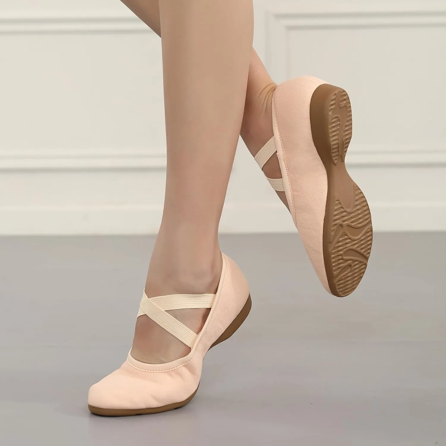 Women Flat Dance Practice Shoes Canvas Ballroom Social Dance Shoes for Beginner