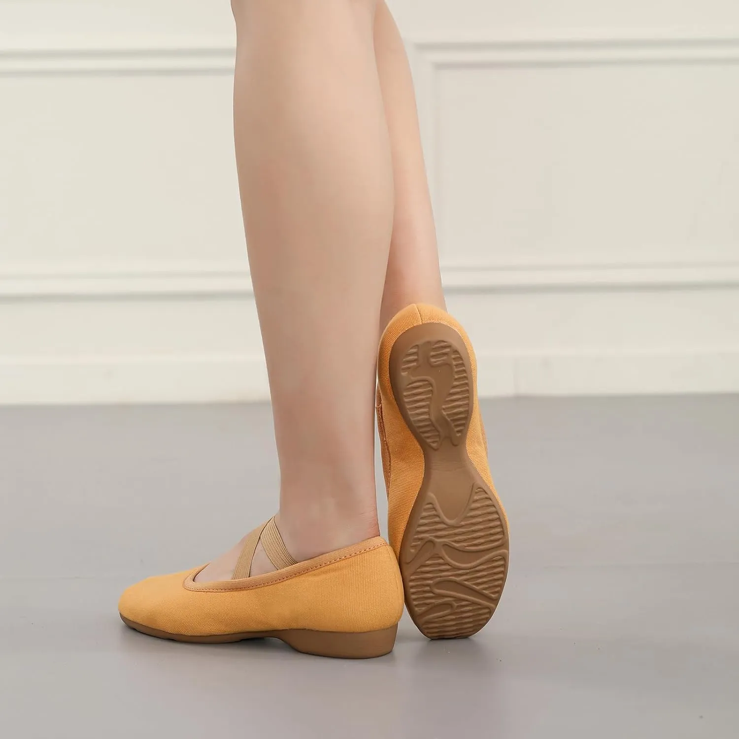 Women Flat Dance Practice Shoes Canvas Ballroom Social Dance Shoes for Beginner
