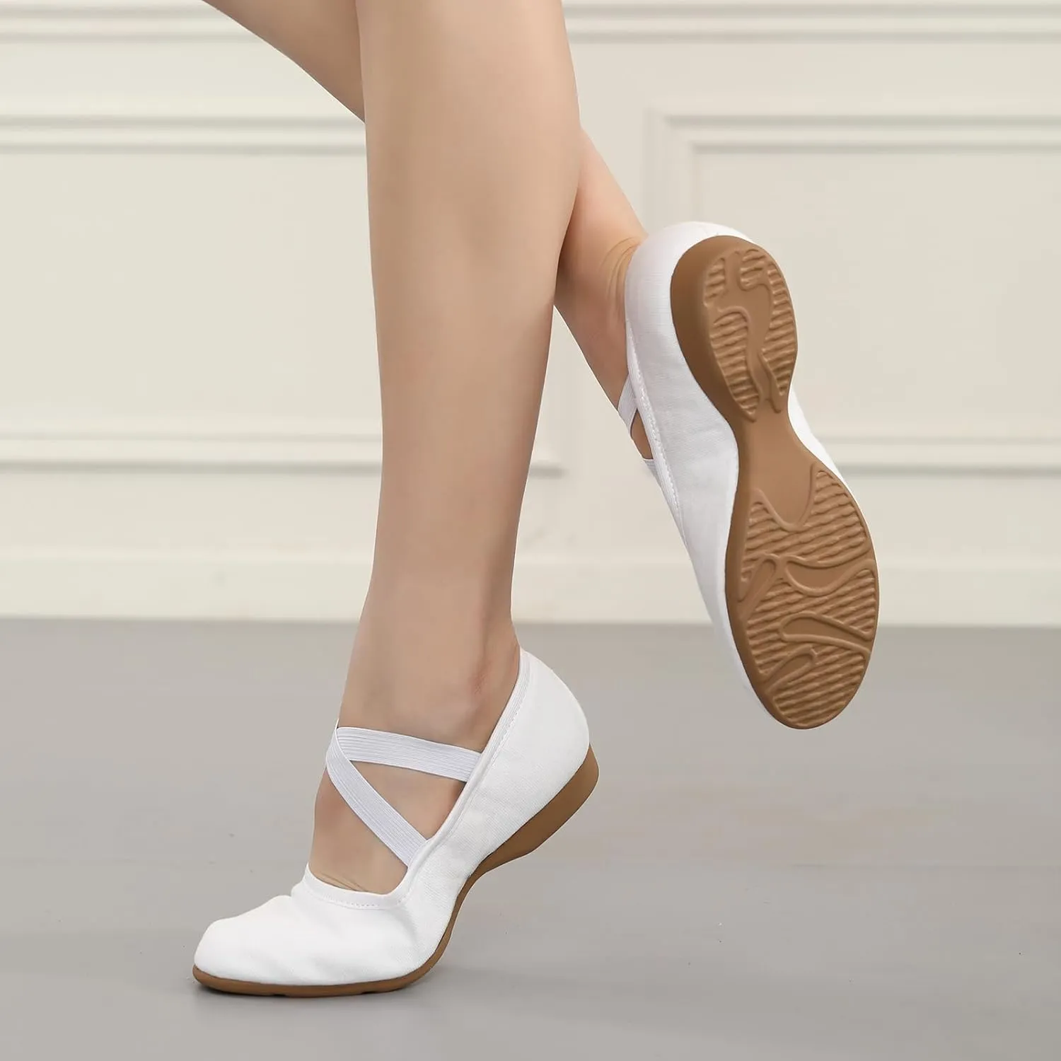 Women Flat Dance Practice Shoes Canvas Ballroom Social Dance Shoes for Beginner