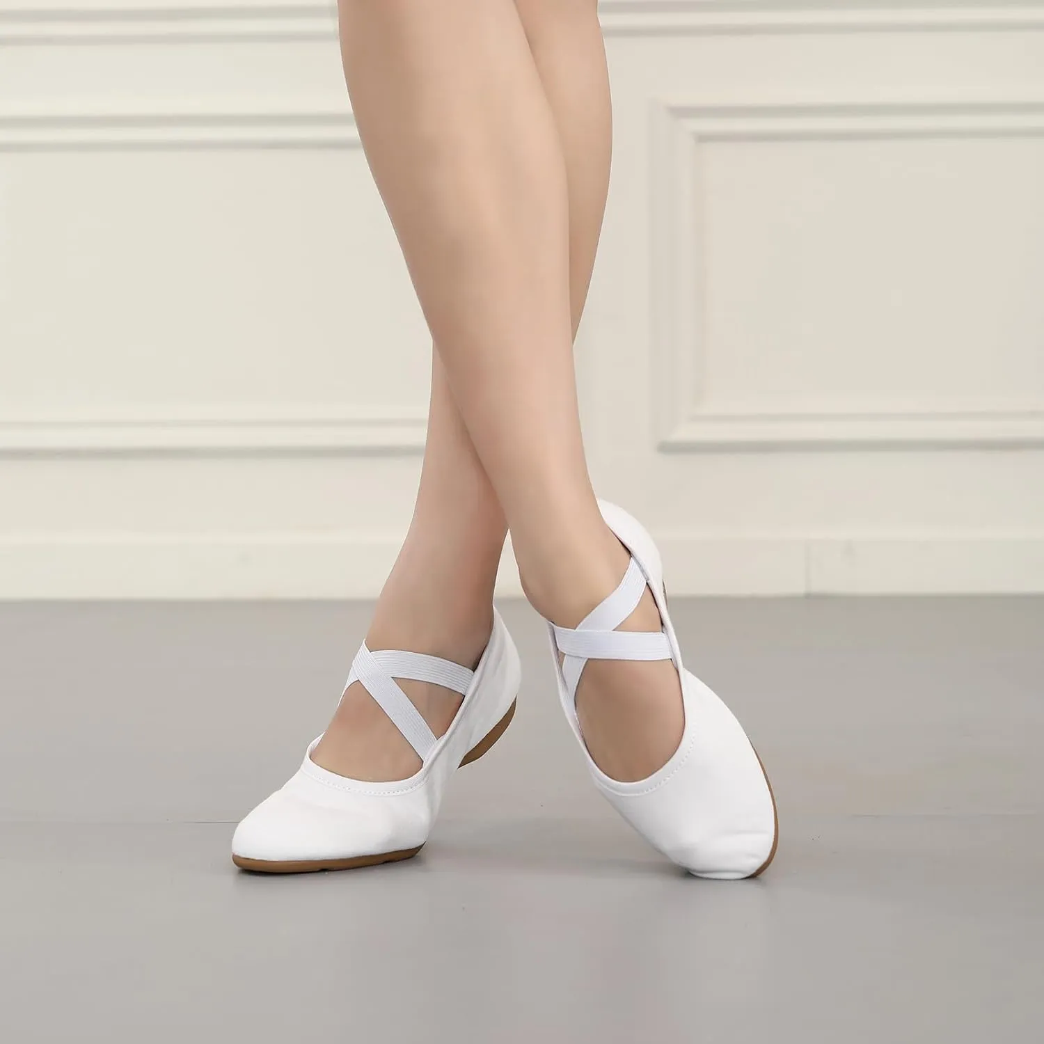 Women Flat Dance Practice Shoes Canvas Ballroom Social Dance Shoes for Beginner