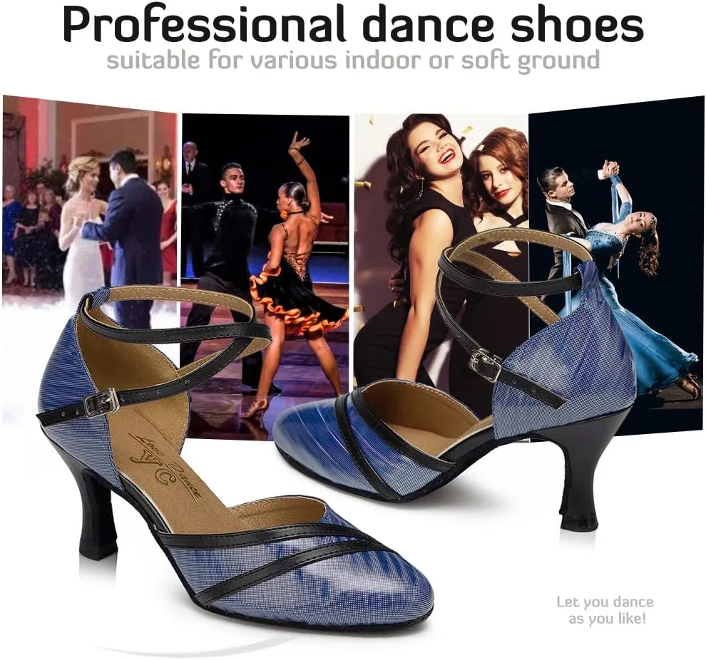 Women Latin Ballroom Dance Shoes Closed Toe Character Salsa Waltz Tango Dance Performance Shoes,Model L246