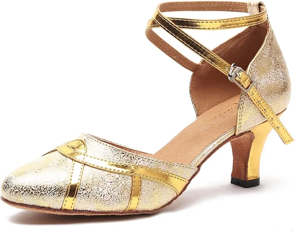 Women Latin Ballroom Dance Shoes Closed Toe Character Salsa Waltz Tango Dance Performance Shoes,Model L246