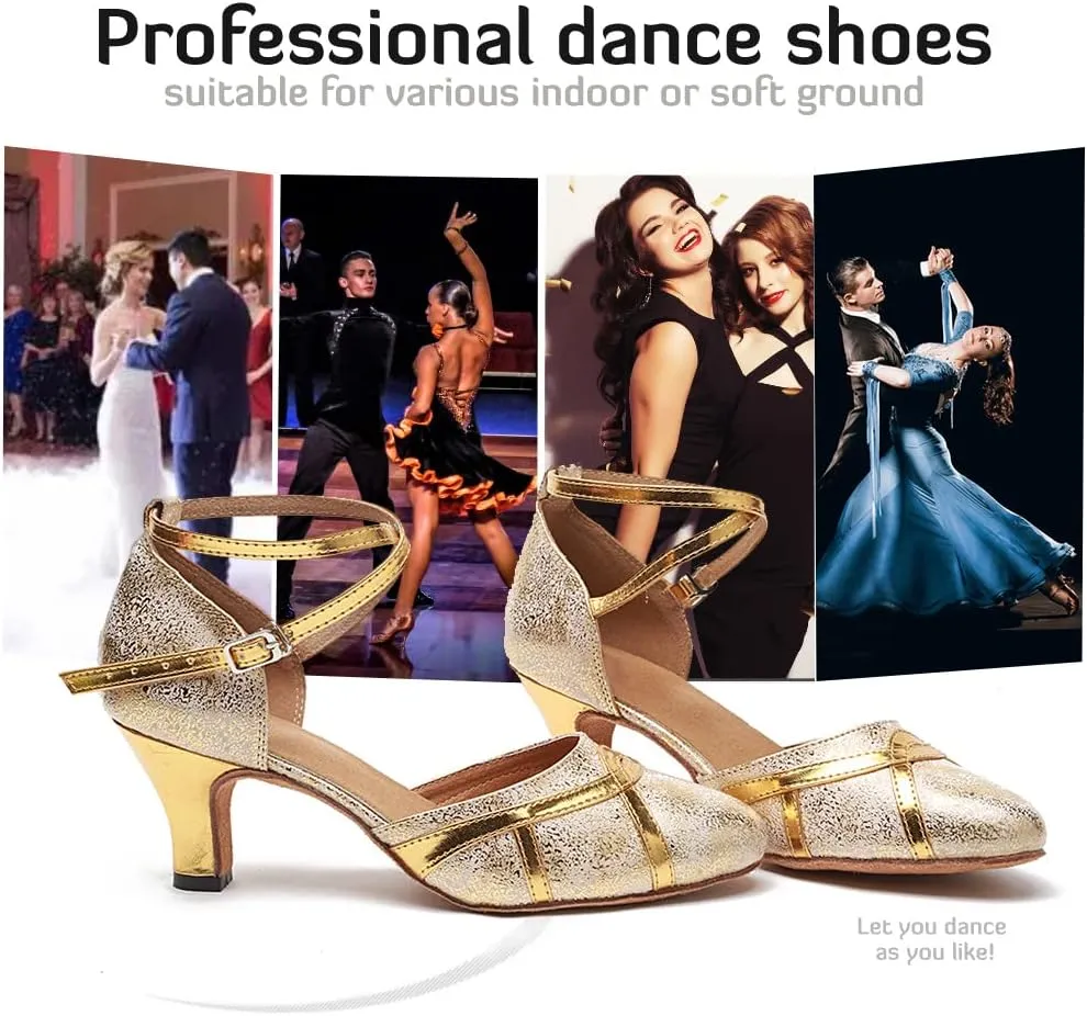 Women Latin Ballroom Dance Shoes Closed Toe Character Salsa Waltz Tango Dance Performance Shoes,Model L246