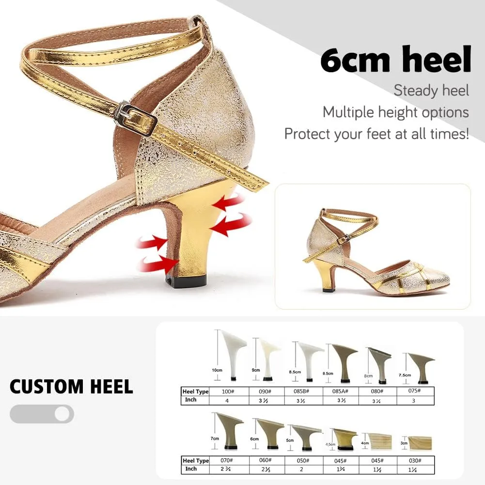 Women Latin Ballroom Dance Shoes Closed Toe Character Salsa Waltz Tango Dance Performance Shoes,Model L246