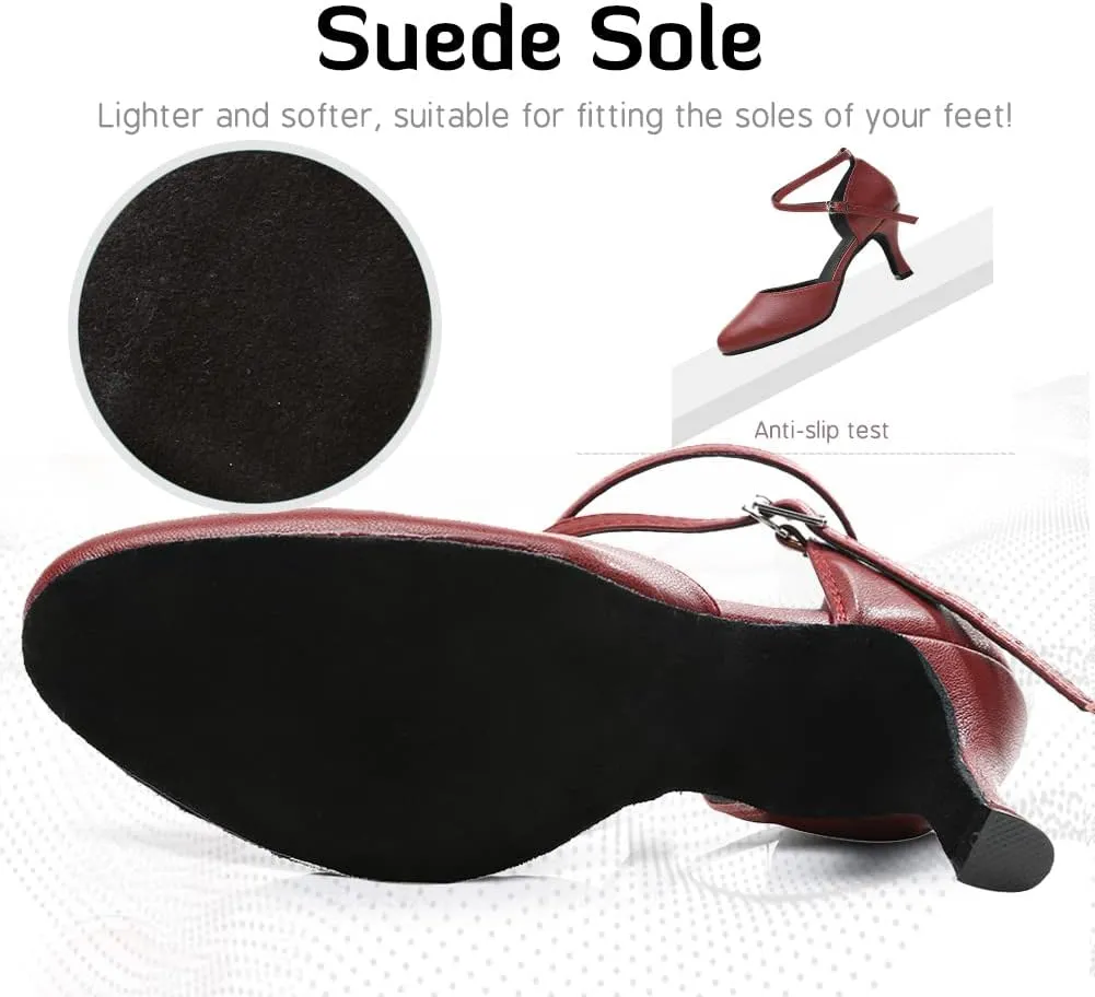 Women Latin Ballroom Dance Shoes Closed Toe Character Salsa Waltz Tango Dance Performance Shoes,Model L246