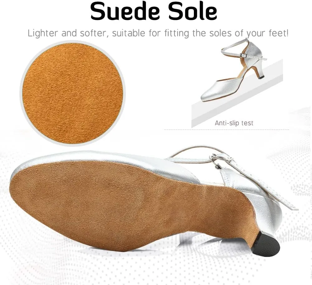 Women Latin Ballroom Dance Shoes Closed Toe Character Salsa Waltz Tango Dance Performance Shoes,Model L246