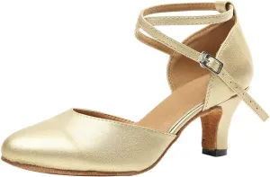 Women Latin Ballroom Dance Shoes Closed Toe Character Salsa Waltz Tango Dance Performance Shoes,Model L246