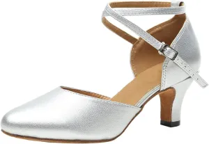 Women Latin Ballroom Dance Shoes Closed Toe Character Salsa Waltz Tango Dance Performance Shoes,Model L246
