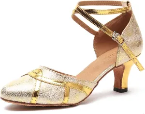 Women Latin Ballroom Dance Shoes Closed Toe Character Salsa Waltz Tango Dance Performance Shoes,Model L246