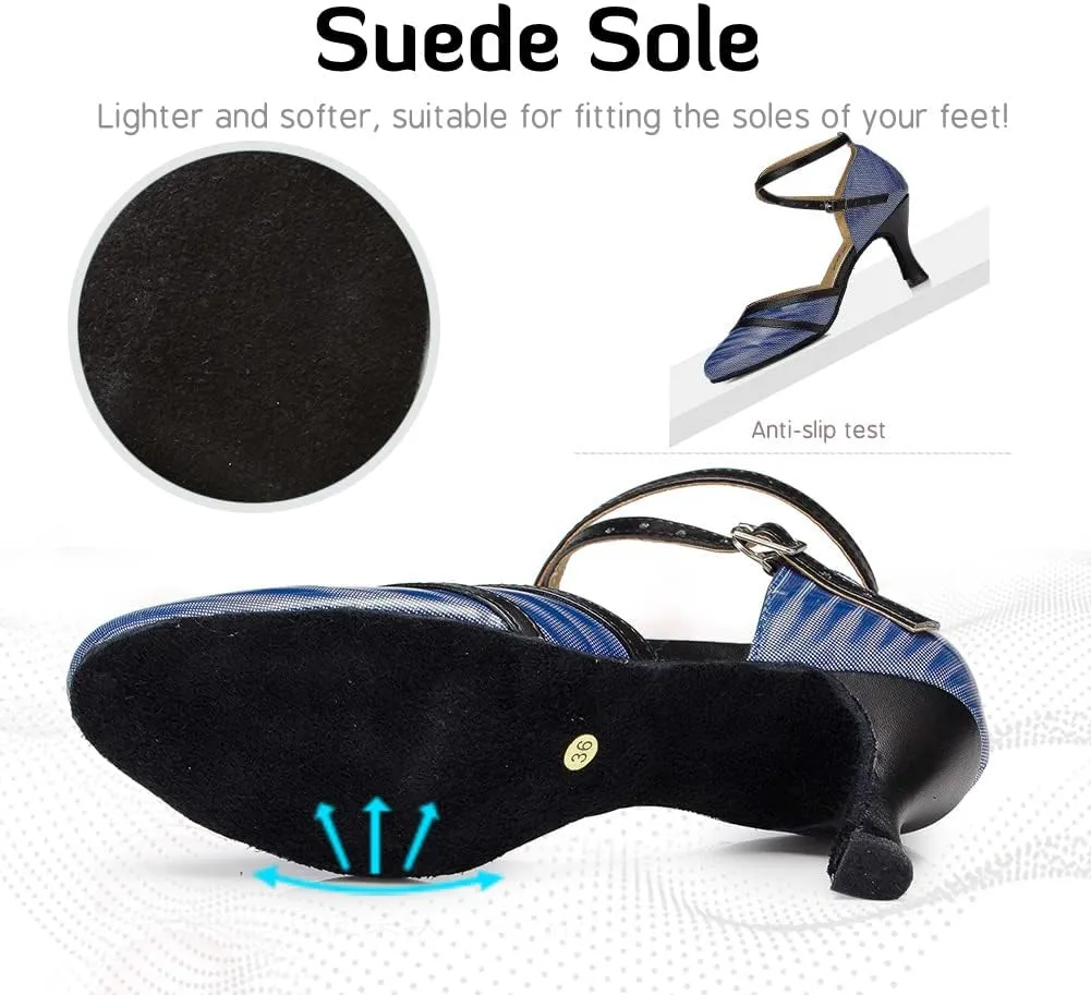 Women Latin Ballroom Dance Shoes Closed Toe Character Salsa Waltz Tango Dance Performance Shoes,Model L246