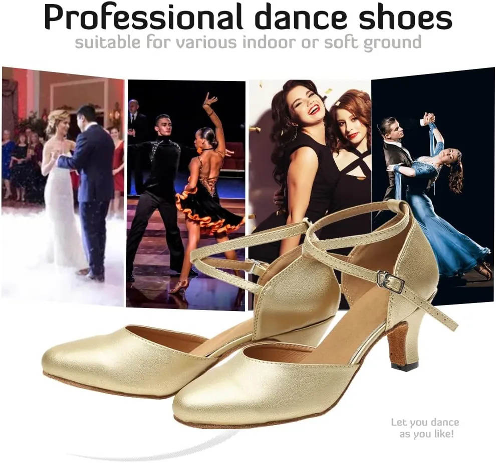 Women Latin Ballroom Dance Shoes Closed Toe Character Salsa Waltz Tango Dance Performance Shoes,Model L246
