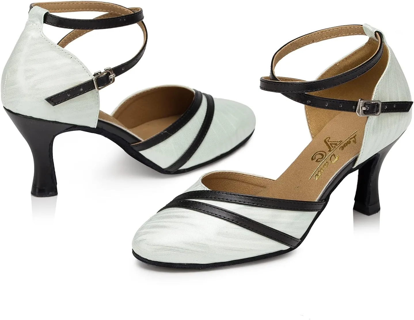 Women Latin Ballroom Dance Shoes Closed Toe Character Salsa Waltz Tango Dance Performance Shoes,Model L246