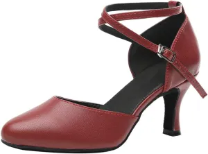 Women Latin Ballroom Dance Shoes Closed Toe Character Salsa Waltz Tango Dance Performance Shoes,Model L246