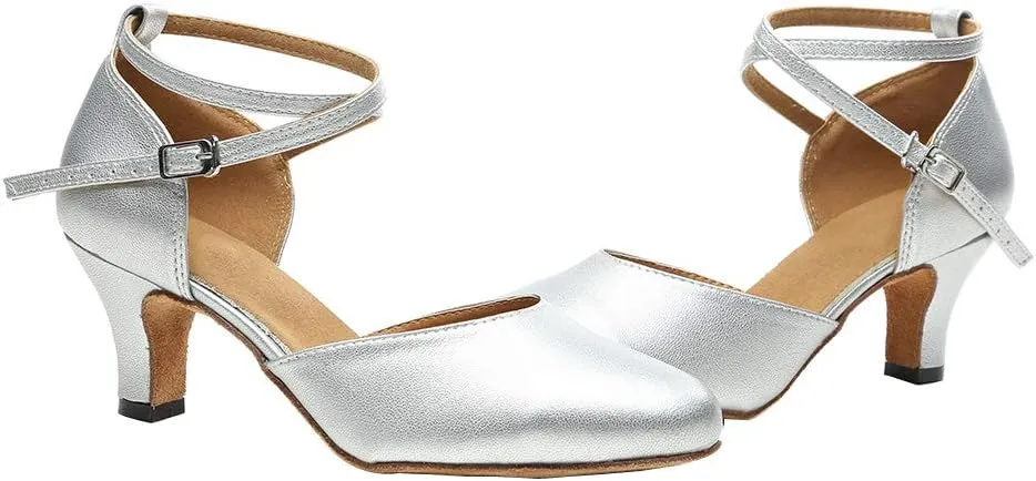 Women Latin Ballroom Dance Shoes Closed Toe Character Salsa Waltz Tango Dance Performance Shoes,Model L246