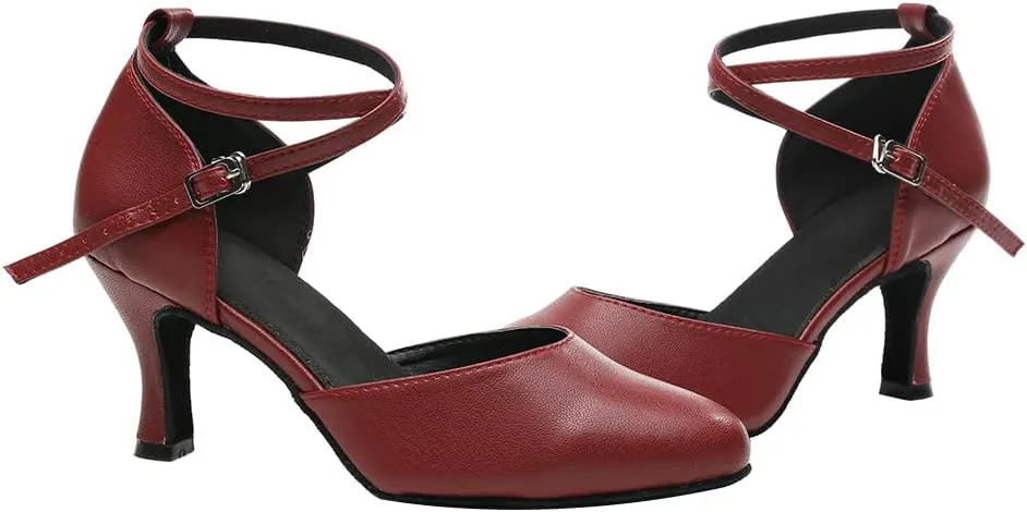 Women Latin Ballroom Dance Shoes Closed Toe Character Salsa Waltz Tango Dance Performance Shoes,Model L246