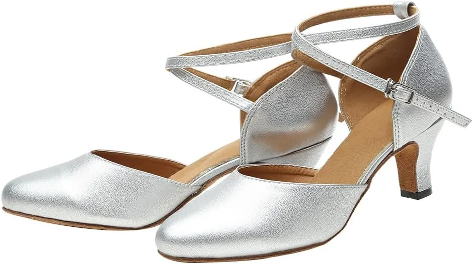 Women Latin Ballroom Dance Shoes Closed Toe Character Salsa Waltz Tango Dance Performance Shoes,Model L246