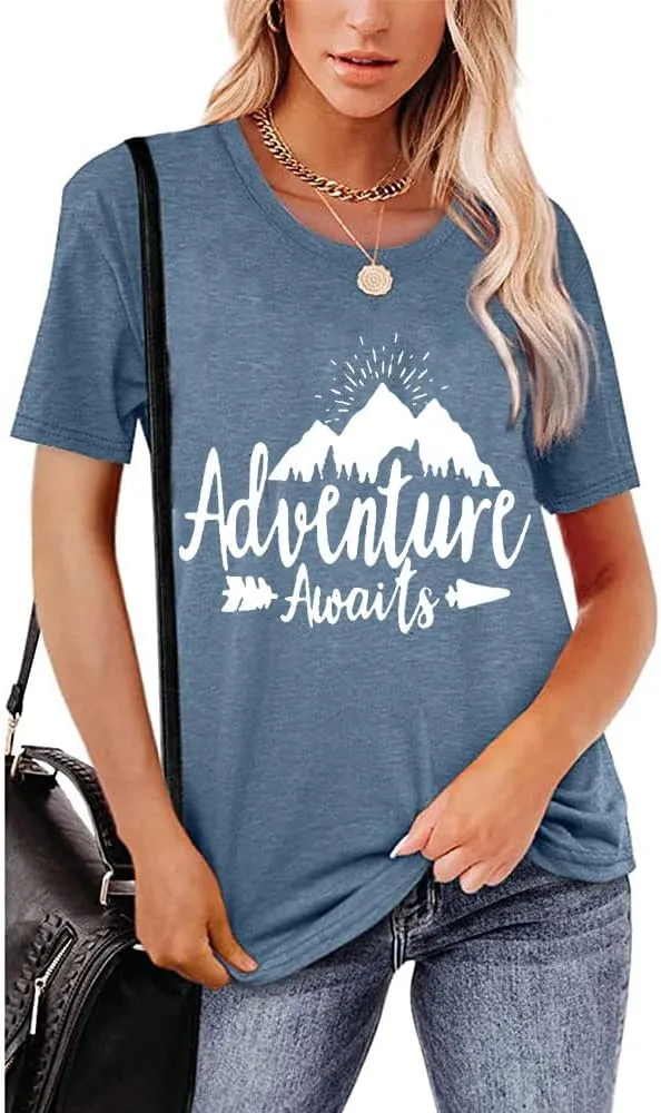 Women Mountain Adventure Workout Tanks Hiking Camping Graphic Athletic Sleeveless Funny Tee Tops