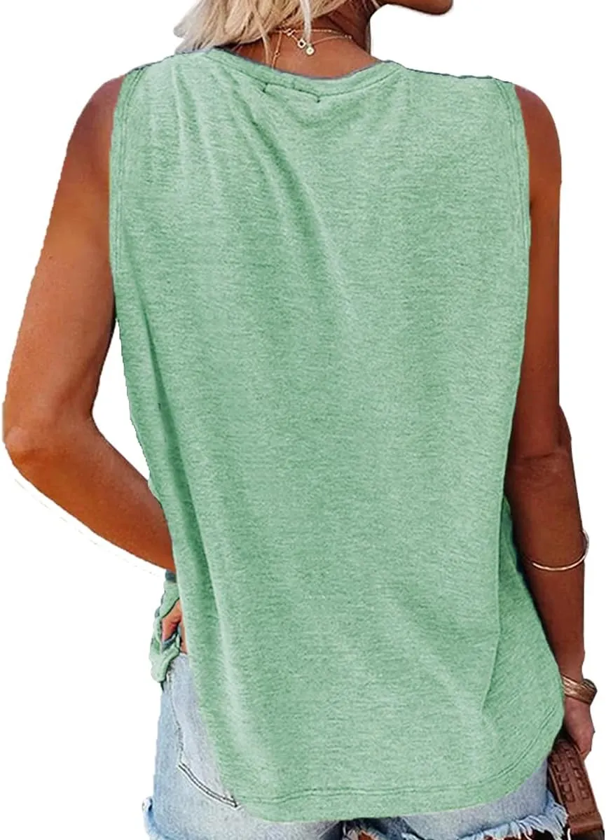 Women No One Likes A Shady Beach Tank Tops Summer Tees Funny Graphic Loose Sleeveless Novelty Holiday Shirt