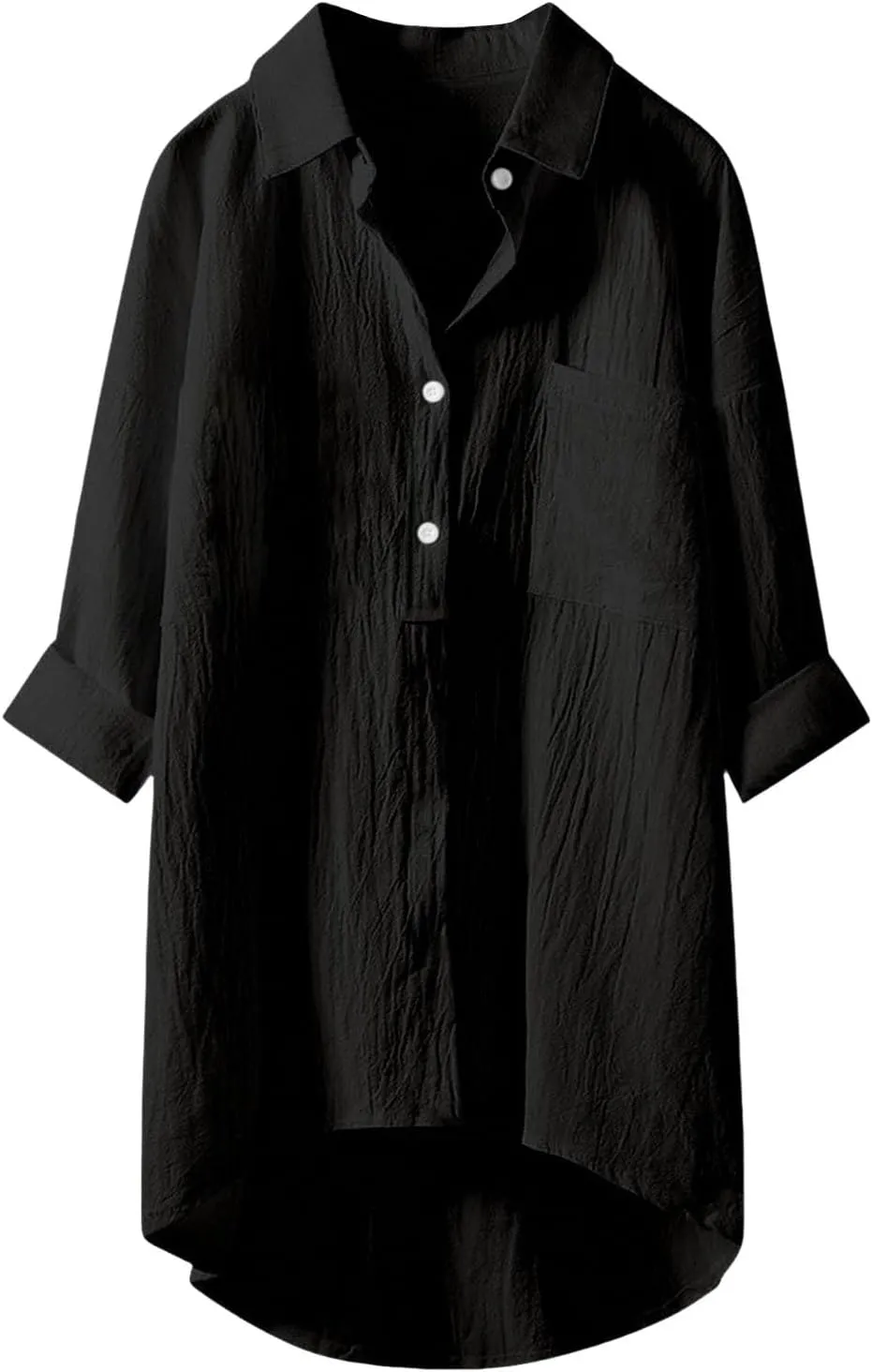Womens Button Shirt Dresses Daily Casual High Low Irregular Hem Short/Half Sleeve Blouse Loose Summer Linen Tops 2025