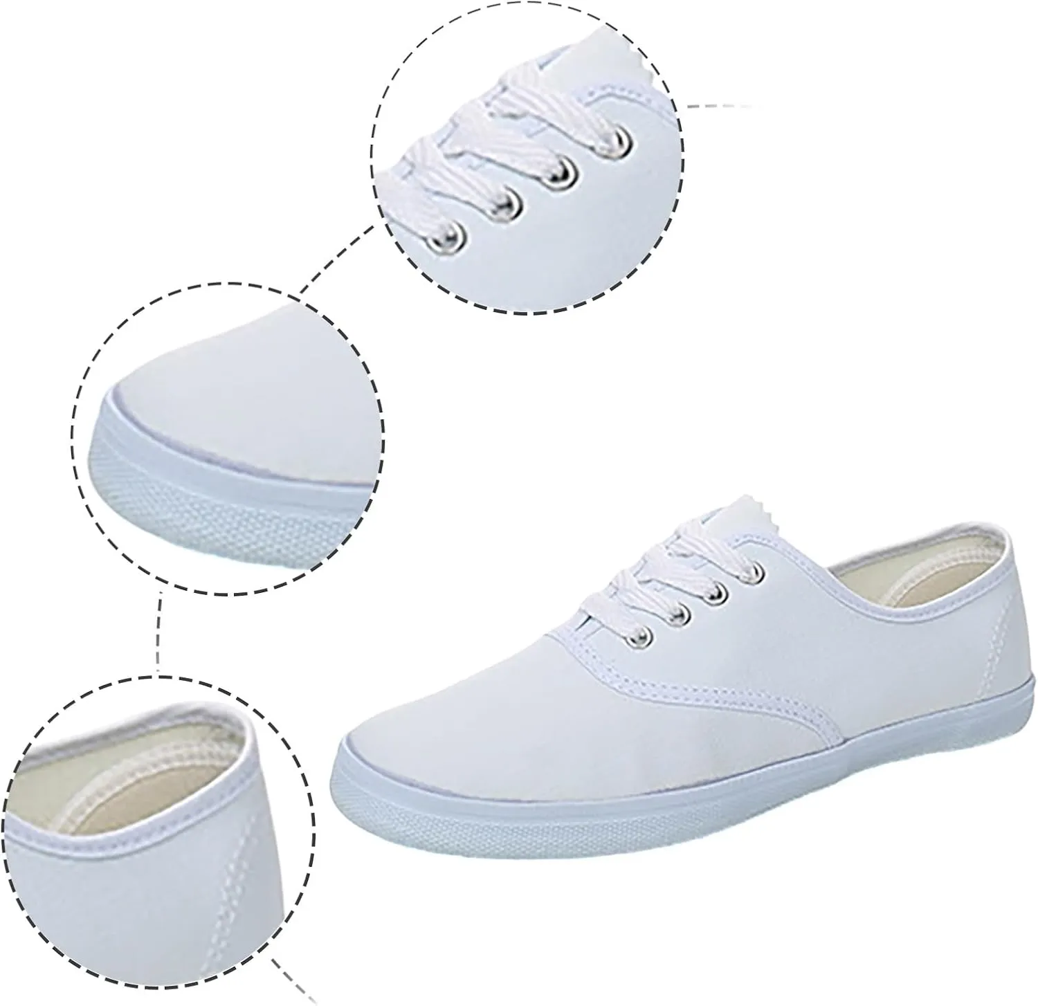 Women's Casual Slip On Sneakers Comfortable Flat Shoes for Everyday Wear with Lace Up Design
