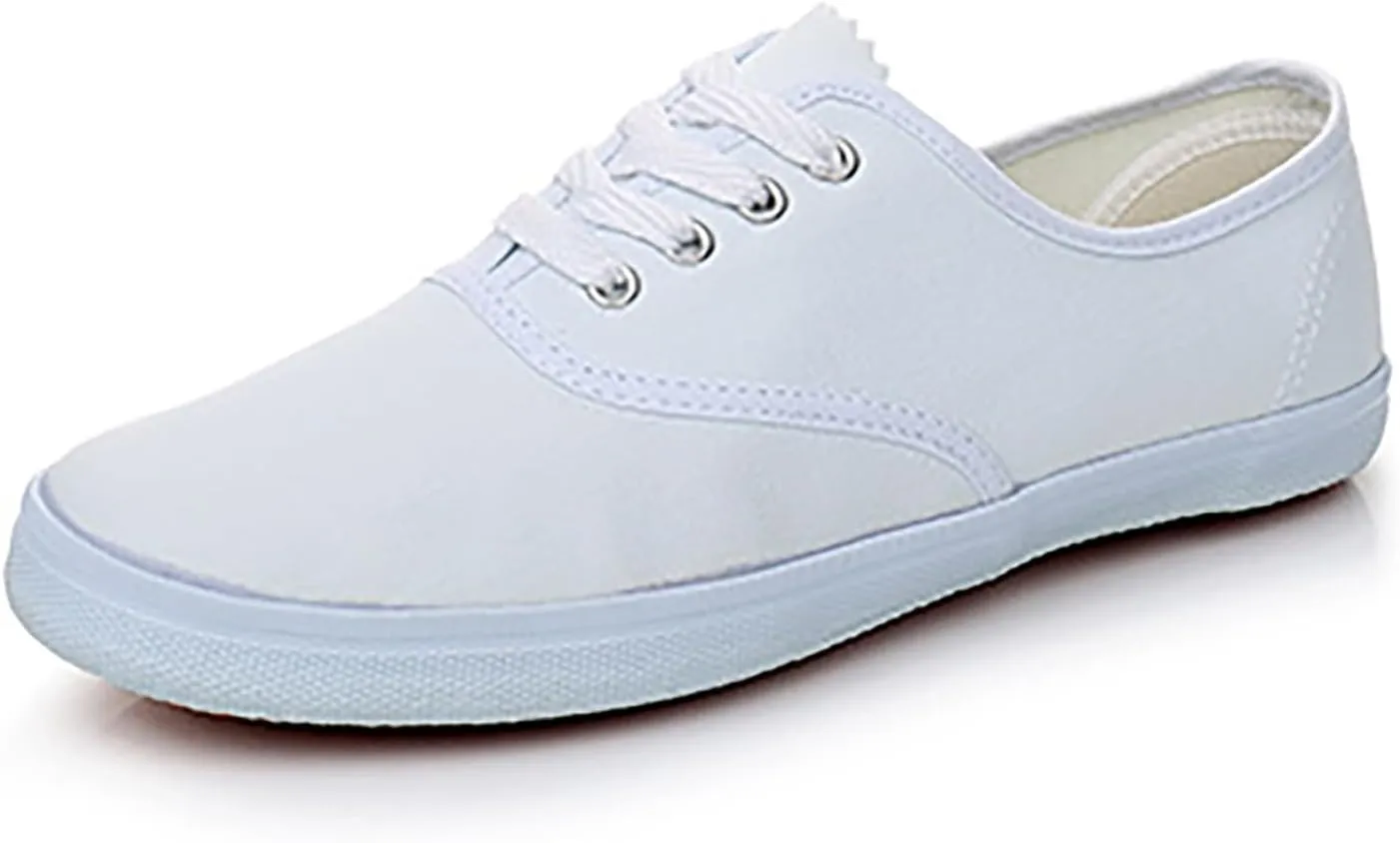 Women's Casual Slip On Sneakers Comfortable Flat Shoes for Everyday Wear with Lace Up Design
