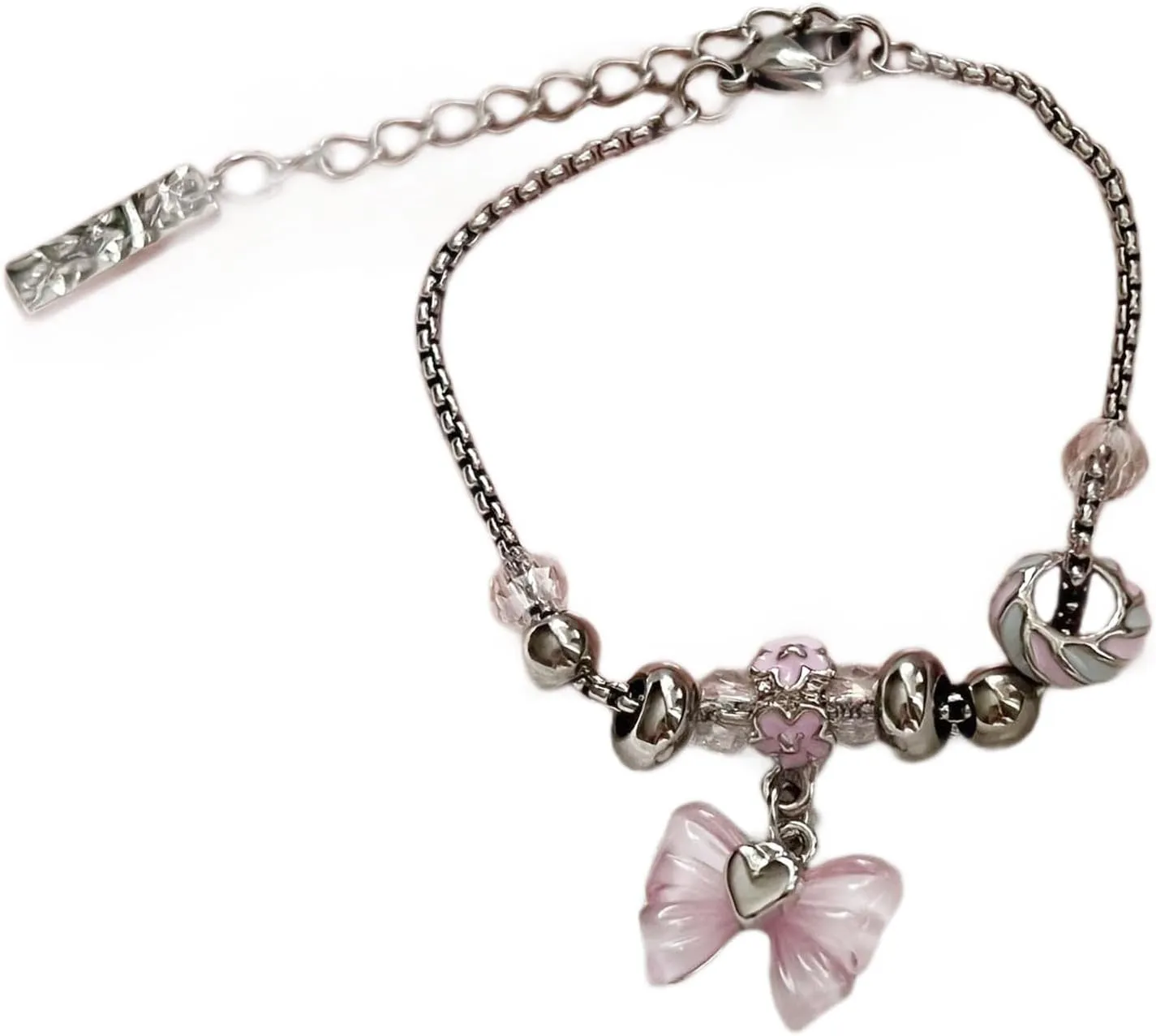 Women's Colorful Steel Butterfly Beaded Anklet With Adjustable Woven Chain For Girls And Kids Party Gifts