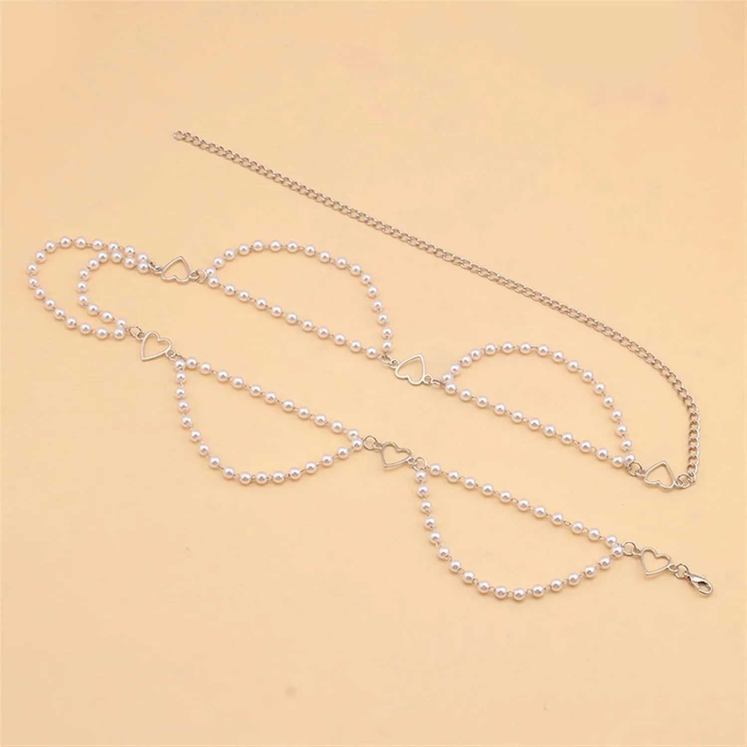 Women's Faux Fake Pearls Tassel Waist Chains Bikini Body Decoration Chain Belts For Dress Jeans