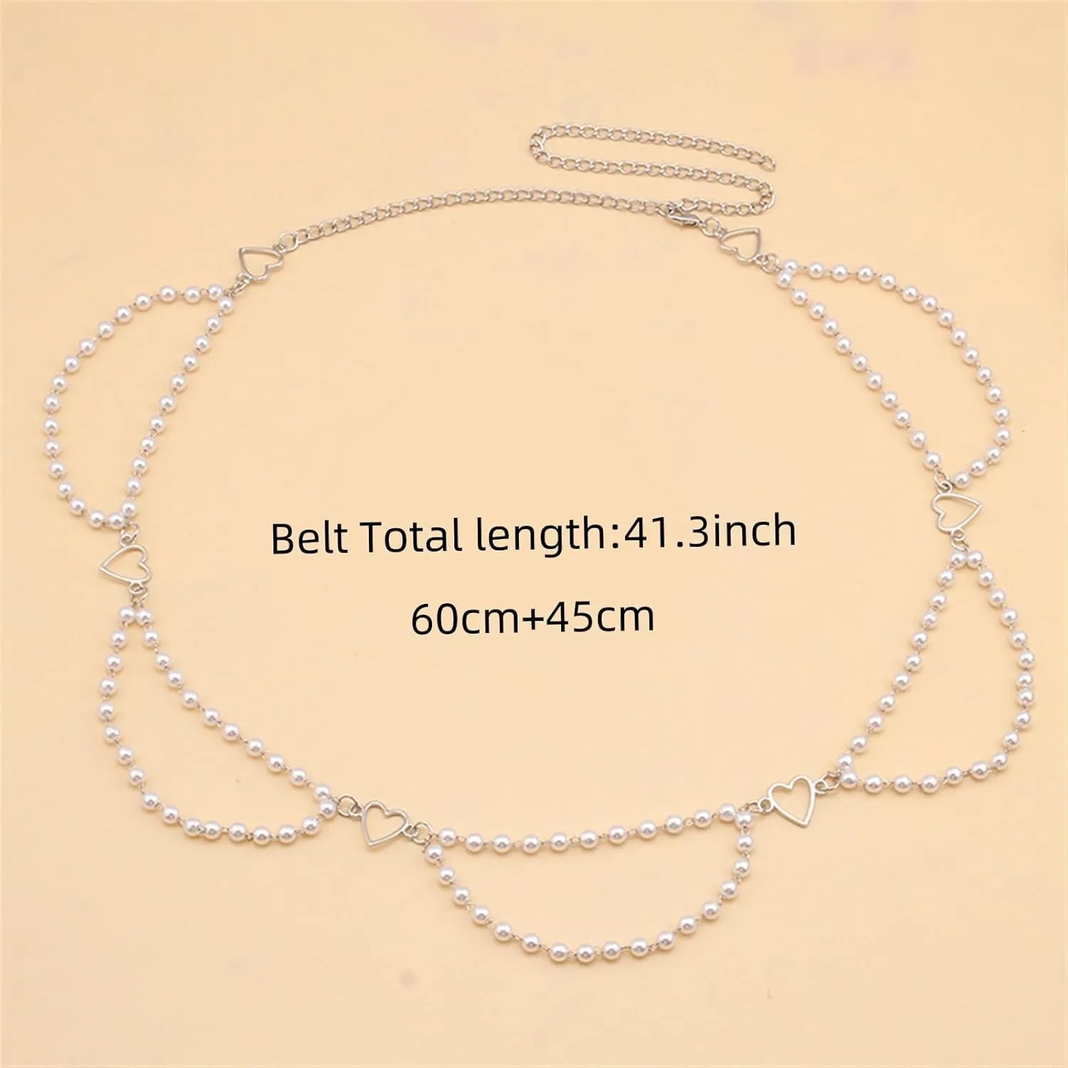 Women's Faux Fake Pearls Tassel Waist Chains Bikini Body Decoration Chain Belts For Dress Jeans
