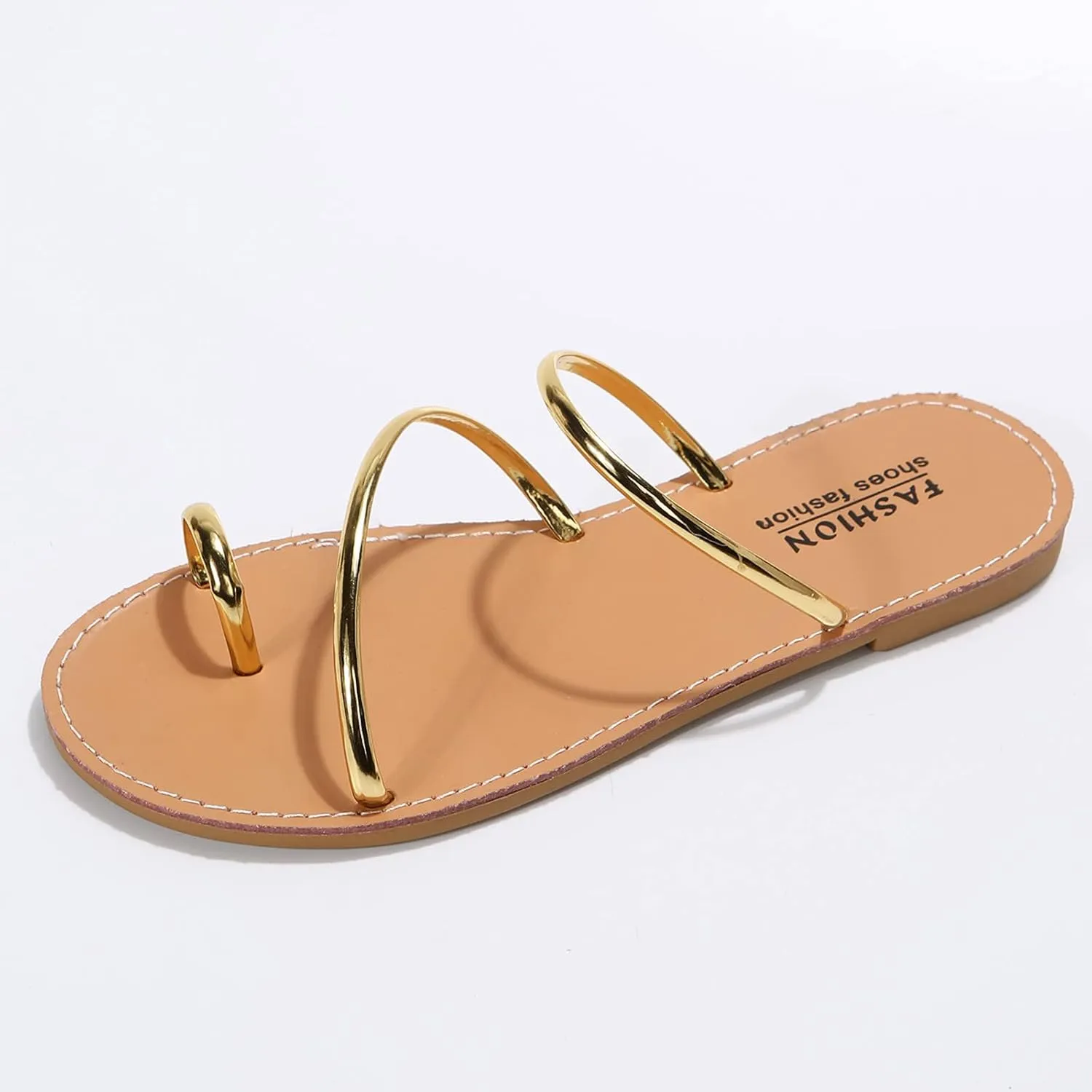 Womens Flat Toe Ring Thongs Shoes Sandals Women Slippers Comfort Flat Bottom Non Slip Beach Women's Slide Sandals