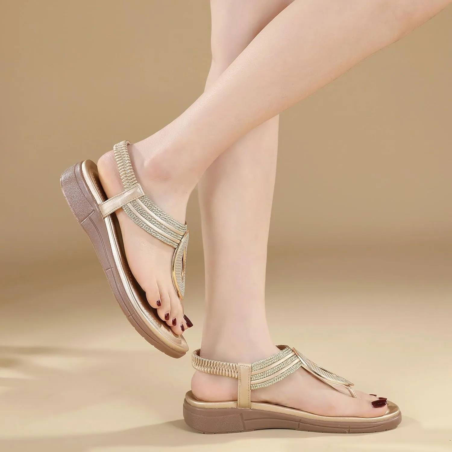 Women's Flip Flops Sandals Casual Summer Sandals Thong Dressy T-Strap Sandals Arch Support Thong Sandal Outdoor Shoes