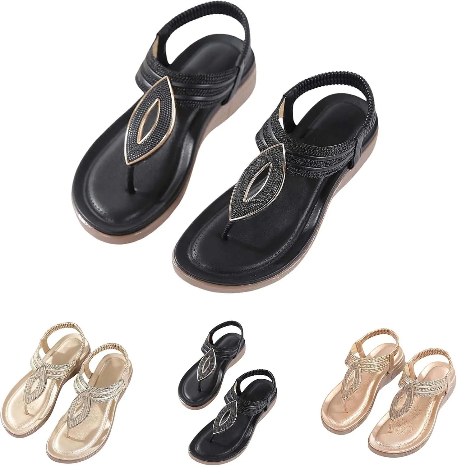 Women's Flip Flops Sandals Casual Summer Sandals Thong Dressy T-Strap Sandals Arch Support Thong Sandal Outdoor Shoes