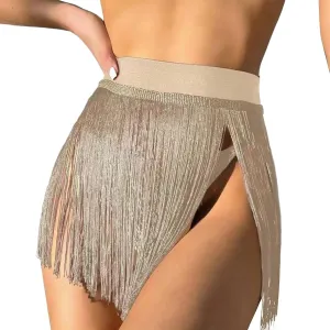 Womens Fringe Trim Mini Skirt Cowgirl Western Festival High Waisted Outfits Rave Bottoms Beach Tassel Bikini Cover Up