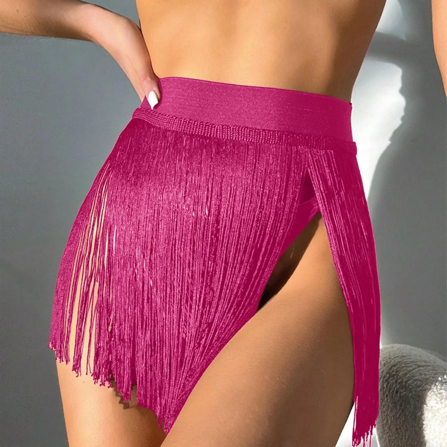 Womens Fringe Trim Mini Skirt Cowgirl Western Festival High Waisted Outfits Rave Bottoms Beach Tassel Bikini Cover Up