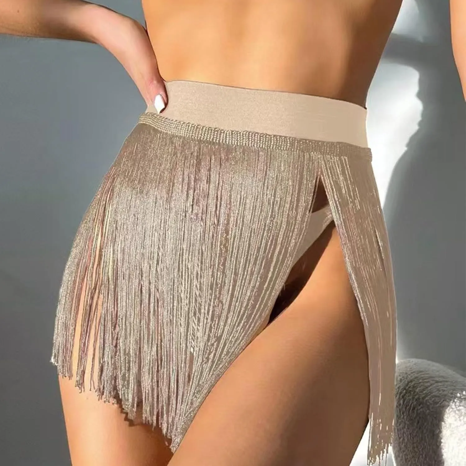 Womens Fringe Trim Mini Skirt Cowgirl Western Festival High Waisted Outfits Rave Bottoms Beach Tassel Bikini Cover Up