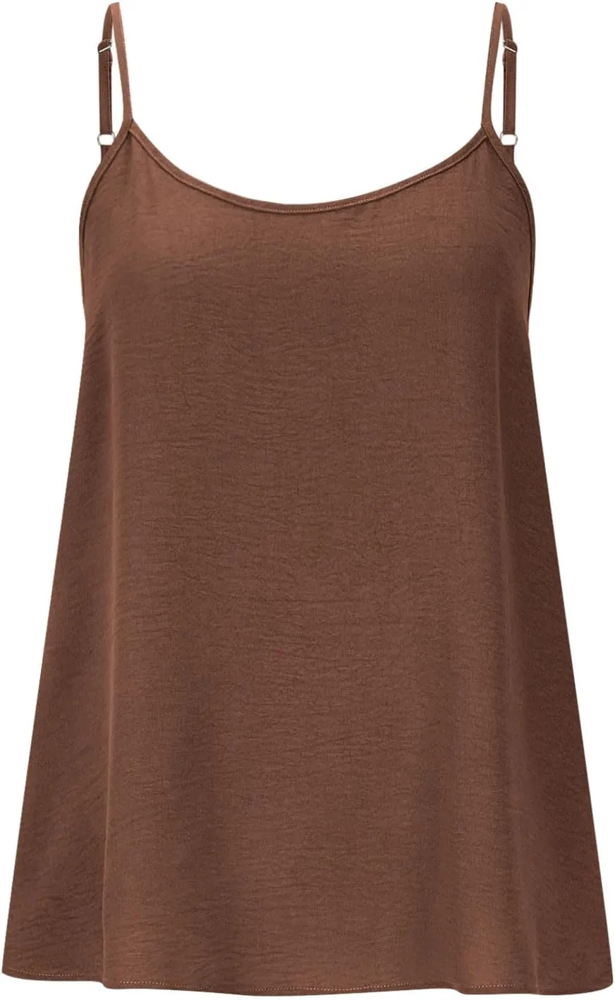 Women's Halter Tank Tops Smocked Waist Tanks Flowy Hem Loose Spaghetti Strap Blouses Cozy Camisole T-Shirts for Summer