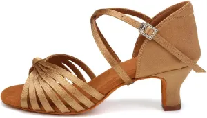 Women's Latin Dance Shoes Open Toe Ballroom Professional Salsa Dance Practice Shoes 2inch Heel