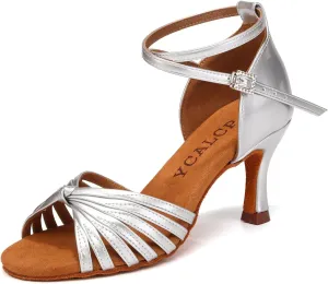 Women's Latin Dance Shoes Satin Professional Ballroom Salsa Dancing Shoes Open Toe Practice Performance Jazz Tap Dance Shoes
