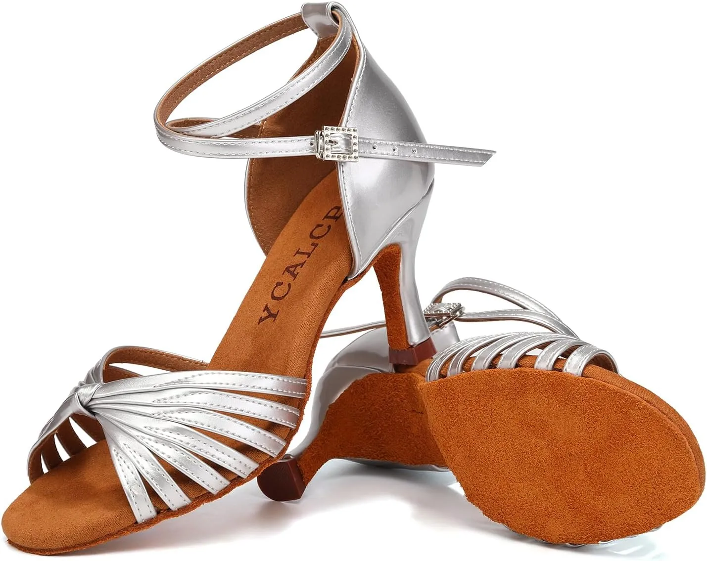 Women's Latin Dance Shoes Satin Professional Ballroom Salsa Dancing Shoes Open Toe Practice Performance Jazz Tap Dance Shoes