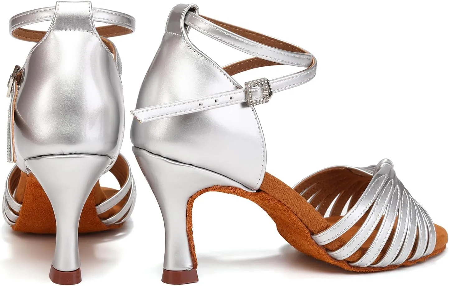 Women's Latin Dance Shoes Satin Professional Ballroom Salsa Dancing Shoes Open Toe Practice Performance Jazz Tap Dance Shoes