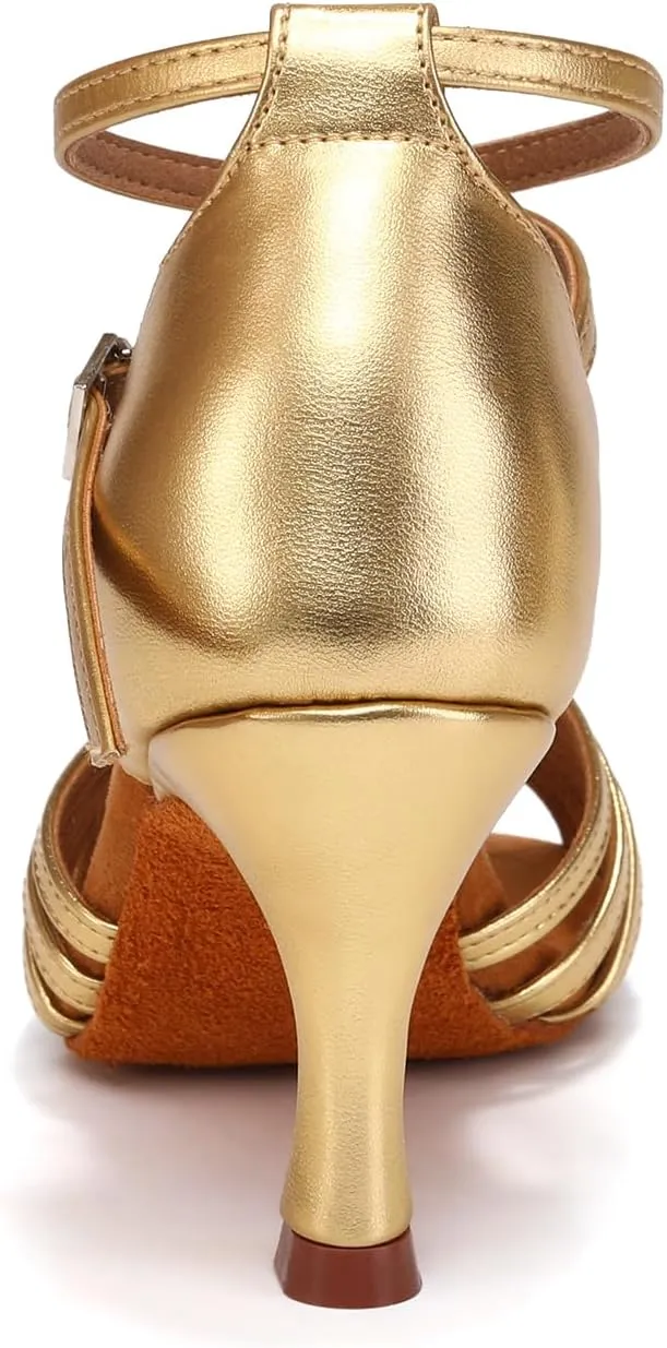 Women's Latin Dance Shoes Satin Professional Ballroom Salsa Dancing Shoes Open Toe Practice Performance Jazz Tap Dance Shoes