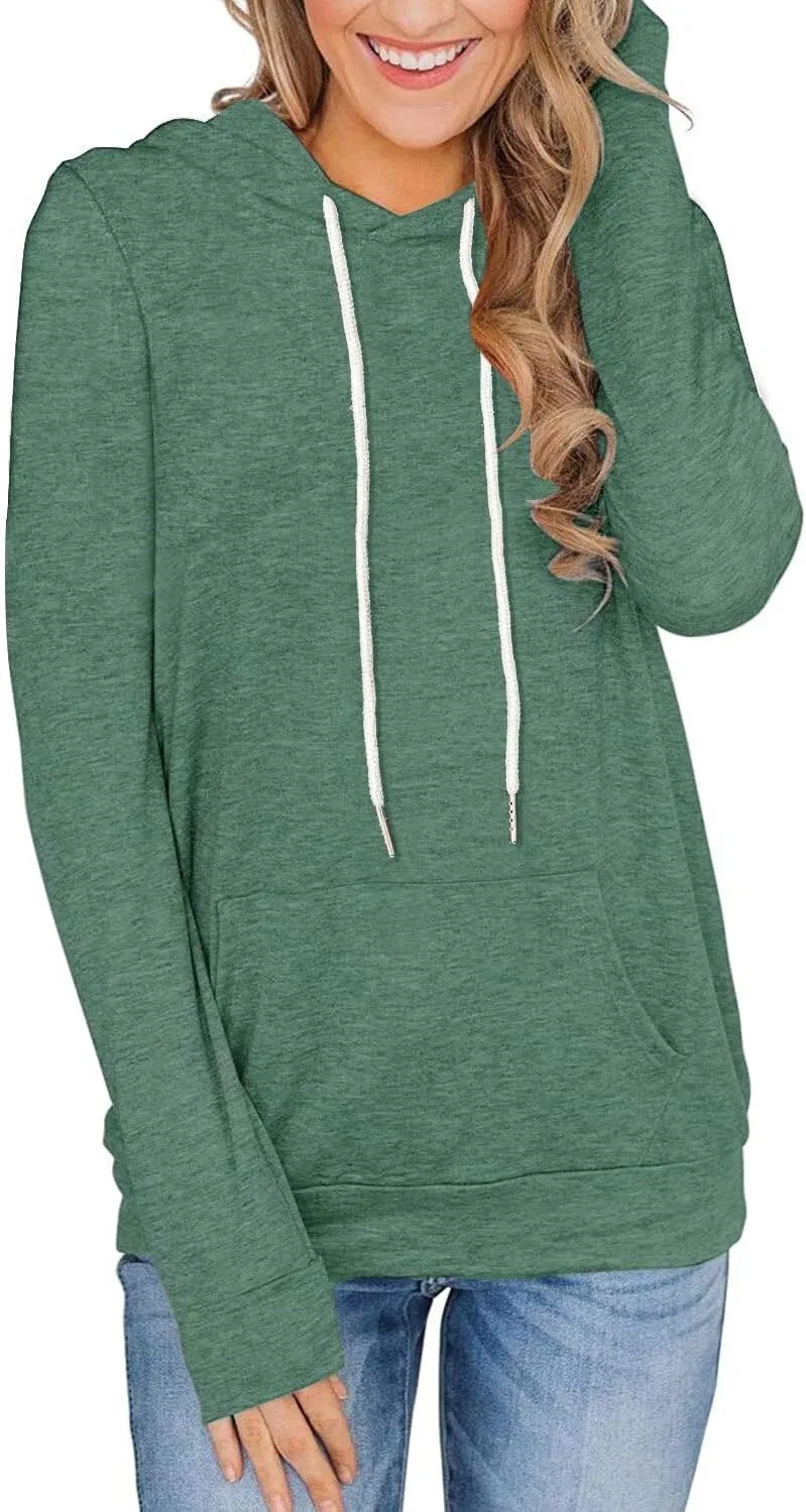 Women's Long Sleeve Hoodies Tops Lightweight Hooded Sweatshirts Pullover Casual Tunic Shirts with Pocket