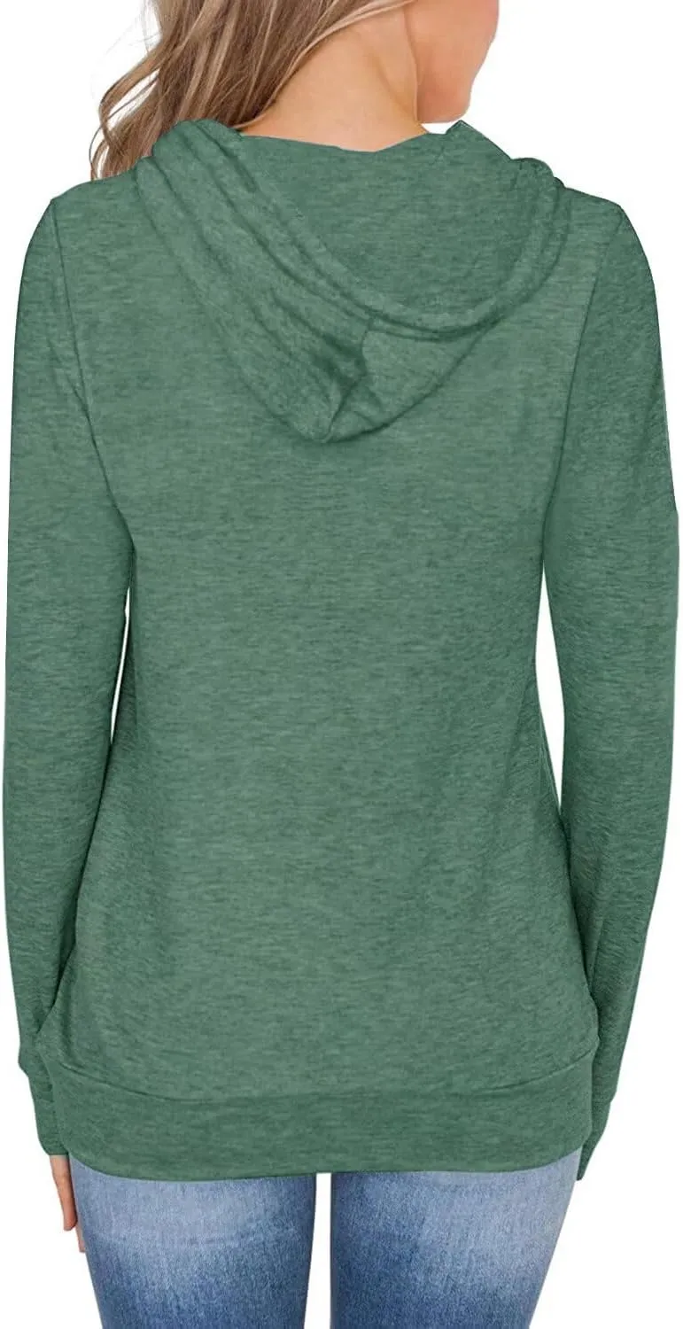 Women's Long Sleeve Hoodies Tops Lightweight Hooded Sweatshirts Pullover Casual Tunic Shirts with Pocket