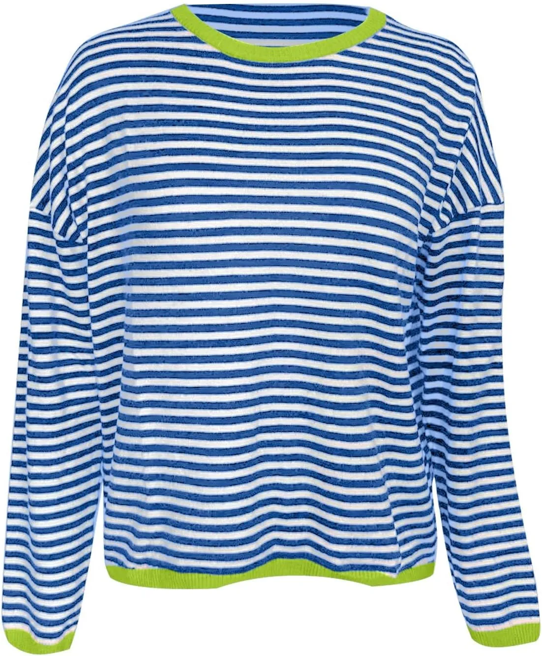 Womens Loose Striped Pullovers 2024 Fall Trendy Oversized Long Sleeve Hooded Sports Sweatshirt Casual Workout Hoodie