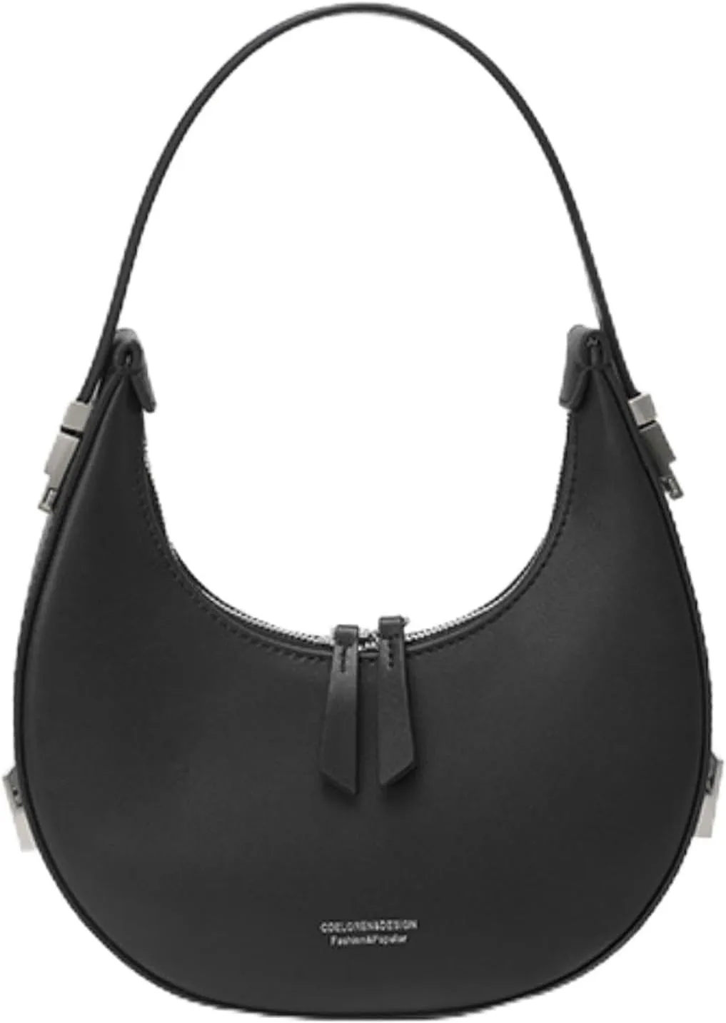 Women's Moon Bag, Half-Circle Moon Bag Armpit Bags Genuine Leather Shoulder Handbag
