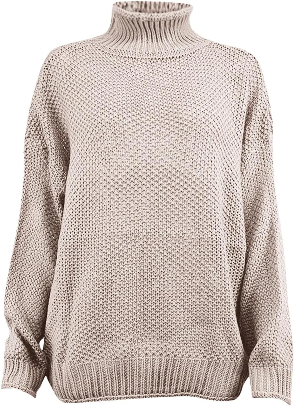 Womens Oversized Turtleneck Knit Sweaters Chunky Warm Batwing Long Sleeve Jumper Fall Winter Loose Knitwear Pullover