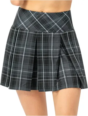 Women's Plaid Shorts Pleated High Waisted Mini Skirts Shorts Running Workout Daily Lounge Comfy Fitted Shorts