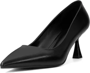 Women's Pumps 3 Inch Kitten Heel Pointed Toe Shoes for Women Comfortable Office Work Dress Shoes