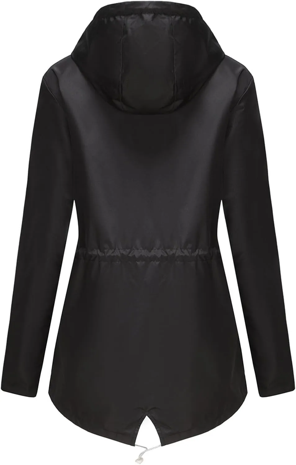 Womens Rain Jackets Waterproof with Hood Long Hooded Trench Coats Lined Windbreaker Travel Jacket